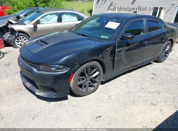 2C3CDXCT7NH126492 2022 DODGE CHARGER Black Առջևի ձախ երեք քառորդ տեսարան