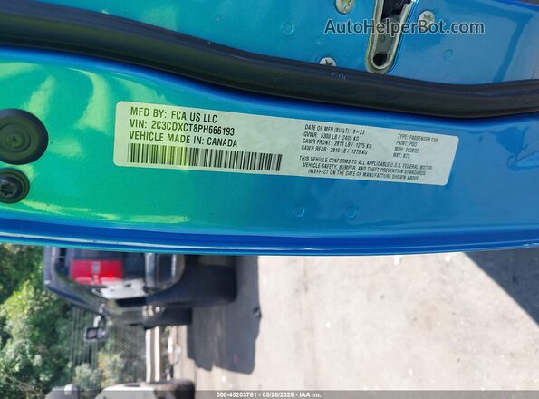 2C3CDXCT8PH666193 2023 DODGE CHARGER Blue Widok komory silnika