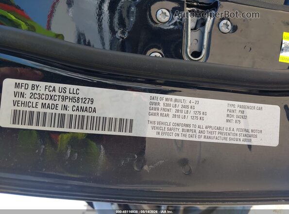 2C3CDXCT9PH581279 2023 DODGE CHARGER Черный Вид подкапотного пространства