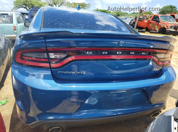 2C3CDXCTXMH505467 2021 DODGE CHARGER Blue Вид ззаду