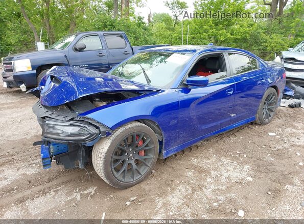 2C3CDXGJ2KH734621 2019 DODGE CHARGER Blue Передня ліва чверть