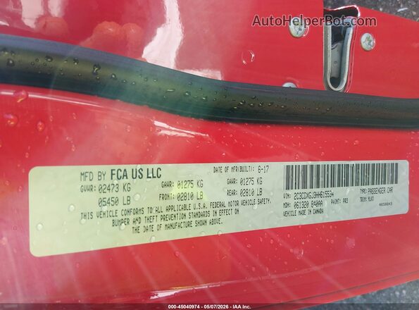 2C3CDXGJ3HH615534 2017 DODGE CHARGER Red Շարժիչի բաժամունքի տեսք