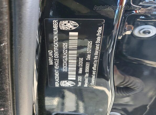 2C3CDXGJ3LH221525 2020 DODGE CHARGER Black Widok komory silnika