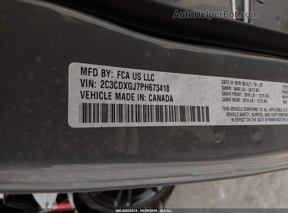 2C3CDXGJ7PH673418 2023 DODGE CHARGER Gray 