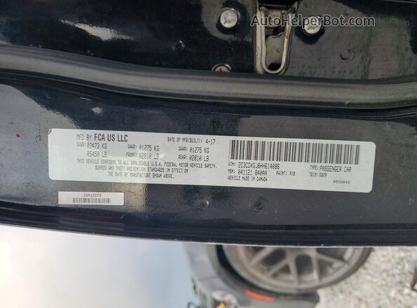 2C3CDXGJ8HH614086 2017 DODGE CHARGER Black Вид підкапотного простору