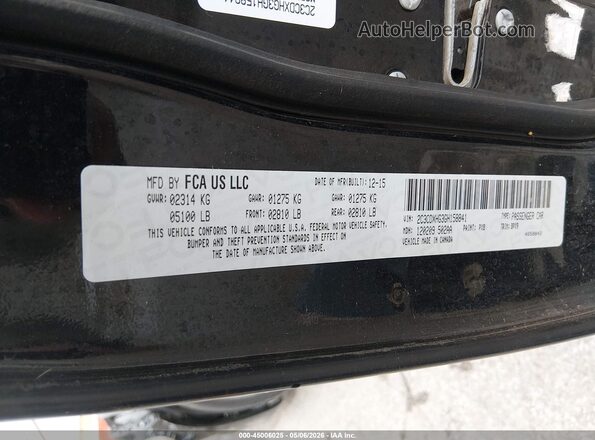 2C3CDXHG3GH158841 2016 DODGE CHARGER Черный Вид подкапотного пространства