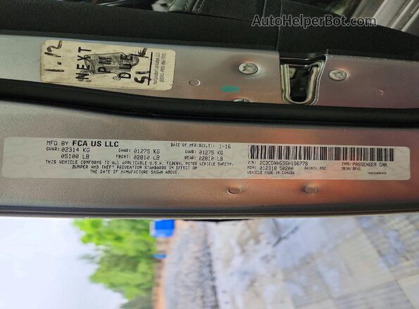 2C3CDXHG3GH196778 2016 DODGE CHARGER Silver 