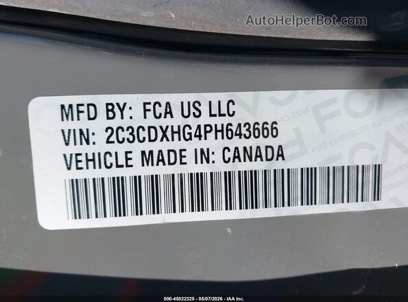 2C3CDXHG4PH643666 2023 DODGE CHARGER Gray Widok komory silnika