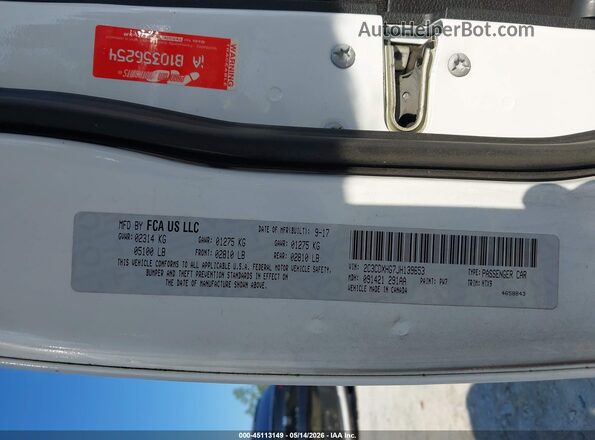 2C3CDXHG7JH139653 2018 DODGE CHARGER White Vista del compartimento del motor
