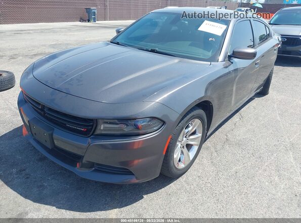 2C3CDXHGXGH237326 2016 DODGE CHARGER Gray Առջևի ձախ երեք քառորդ տեսարան
