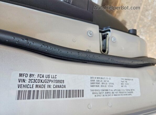 2C3CDXJG2PH708928 2023 DODGE CHARGER Silver 