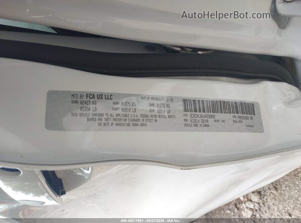 2C3CDXJGXJH230992 2018 DODGE CHARGER White 