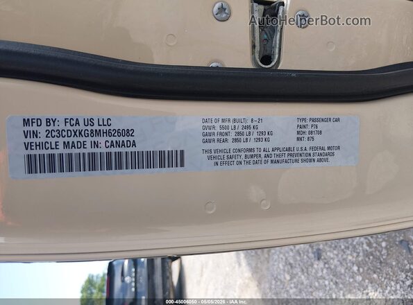 2C3CDXKG8MH626082 2021 DODGE CHARGER Beige ძრავის განყოფილების ხედი