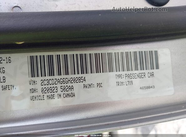 2C3CDZAG6GH202854 2016 DODGE CHALLENGER Gray ძრავის განყოფილების ხედი
