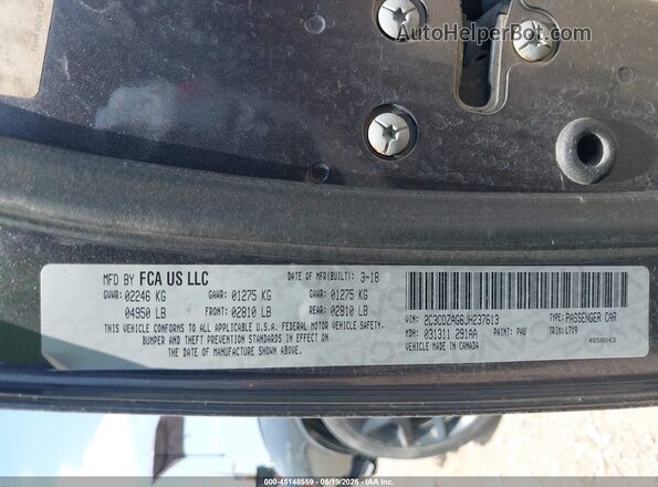 2C3CDZAG6JH237613 2018 DODGE CHALLENGER Серый Вид подкапотного пространства
