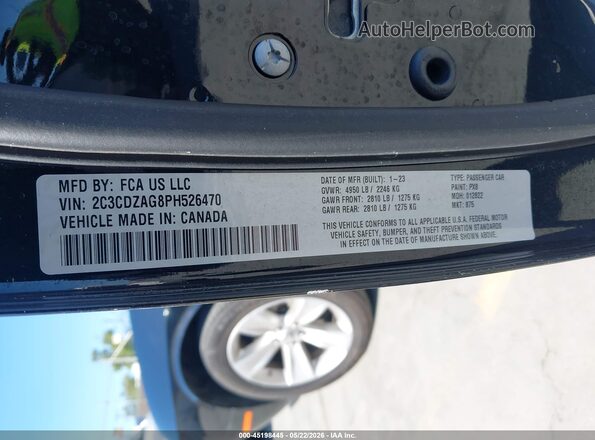 2C3CDZAG8PH526470 2023 DODGE CHALLENGER Black 