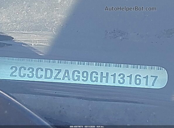 2C3CDZAG9GH131617 2016 DODGE CHALLENGER Gray Вид підкапотного простору