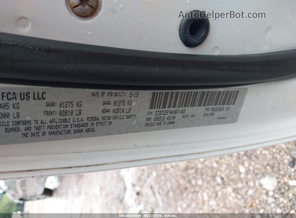 2C3CDZBT4KH641488 2019 DODGE CHALLENGER White Engine compartment view