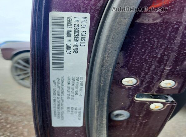 2C3CDZBT5MH607059 2021 DODGE CHALLENGER Purple VIN կոդի պիտակի տեսք