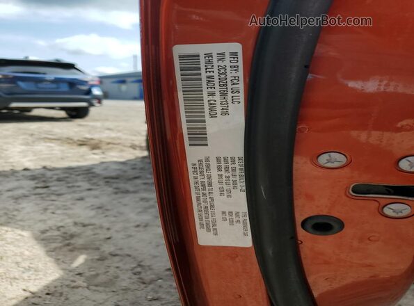 2C3CDZBT6NH137416 2022 DODGE CHALLENGER Orange Widok naklejki z numerem VIN