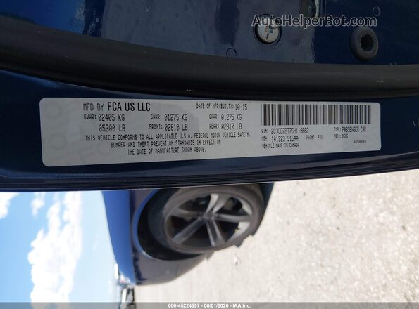 2C3CDZBT7GH119882 2016 DODGE CHALLENGER Dark Blue ძრავის განყოფილების ხედი