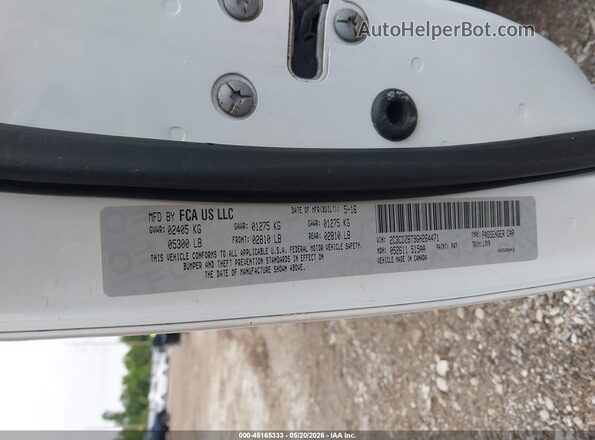 2C3CDZBT9GH264471 2016 DODGE CHALLENGER White 