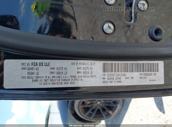 2C3CDZFJ3JH131981 2018 DODGE CHALLENGER Черный Вид подкапотного пространства