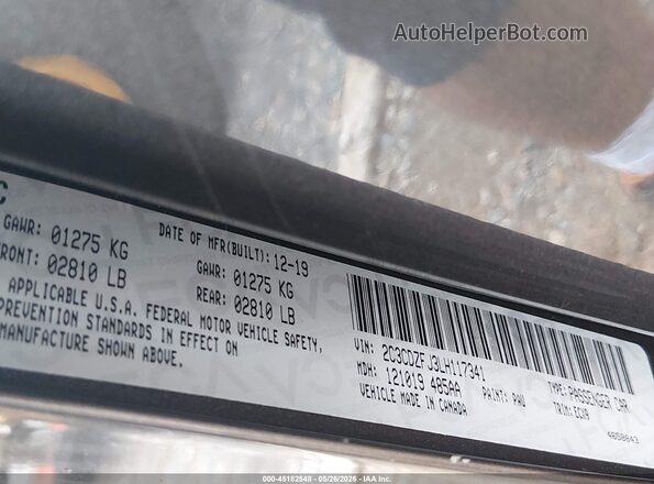 2C3CDZFJ3LH117341 2020 DODGE CHALLENGER Gray Vista del compartimento del motor