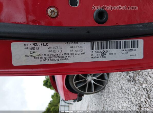 2C3CDZFJ4GH129181 2016 DODGE CHALLENGER Red 