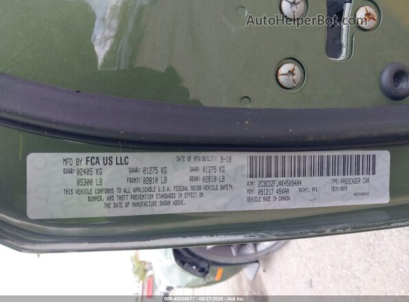 2C3CDZFJ4KH509484 2019 DODGE CHALLENGER Green Widok komory silnika