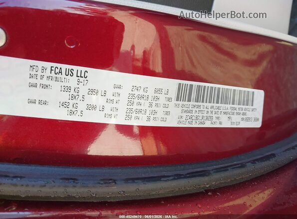 2C4RC1BG1JR130293 2018 CHRYSLER PACIFICA Бордовый Вид подкапотного пространства
