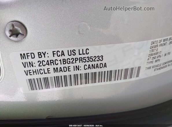 2C4RC1BG2PR535233 2023 CHRYSLER PACIFICA Silver ძრავის განყოფილების ხედი