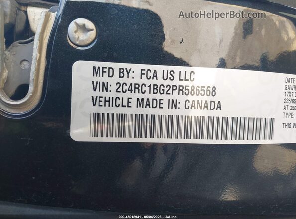 2C4RC1BG2PR586568 2023 CHRYSLER PACIFICA Black ძრავის განყოფილების ხედი