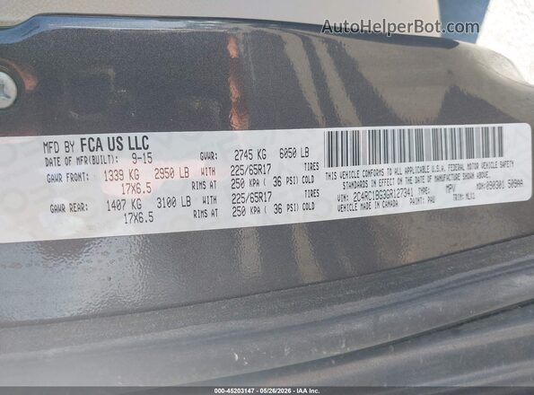 2C4RC1BG3GR127341 2016 CHRYSLER TOWN & COUNTRY Gray Շարժիչի բաժամունքի տեսք