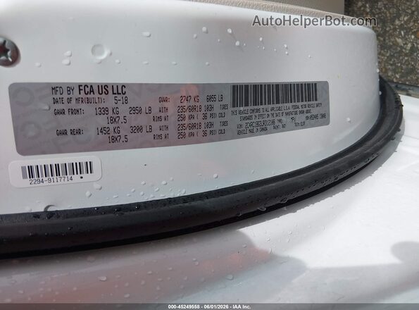 2C4RC1BG3JR312108 2018 CHRYSLER PACIFICA Белый Вид подкапотного пространства