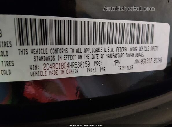 2C4RC1BG4HR530150 2017 CHRYSLER PACIFICA Brown Engine compartment view