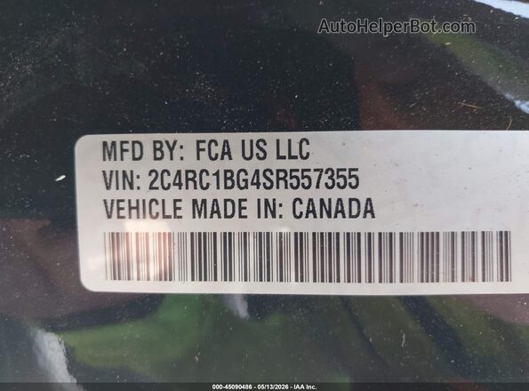 2C4RC1BG4SR557355 2025 CHRYSLER PACIFICA Black Widok komory silnika