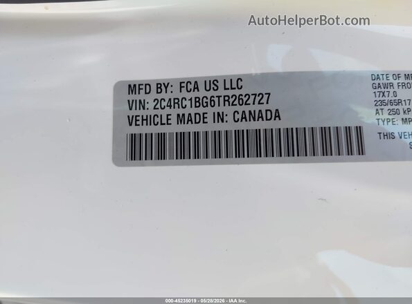 2C4RC1BG6TR262727 2026 CHRYSLER PACIFICA White 