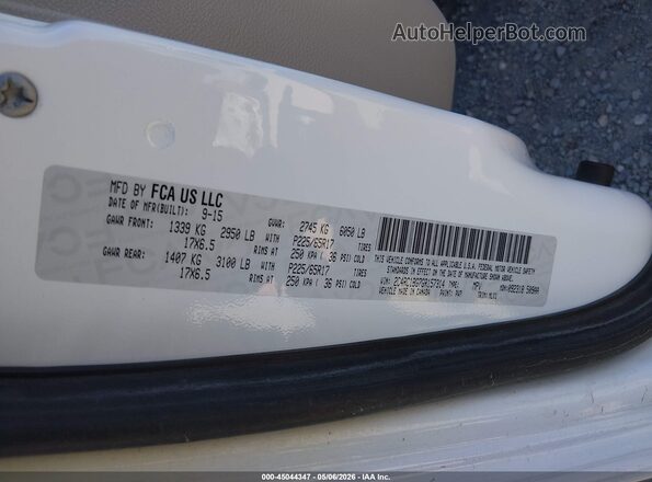 2C4RC1BG7GR157314 2016 CHRYSLER TOWN & COUNTRY White Вид підкапотного простору