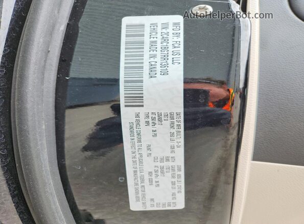 2C4RC1BG7RR136109 2024 CHRYSLER PACIFICA Черный Вид наклейки с VIN-кодом