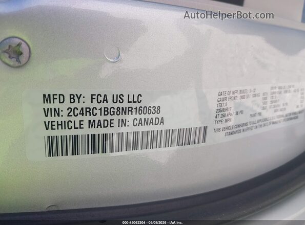2C4RC1BG8NR160638 2022 CHRYSLER PACIFICA Silver 