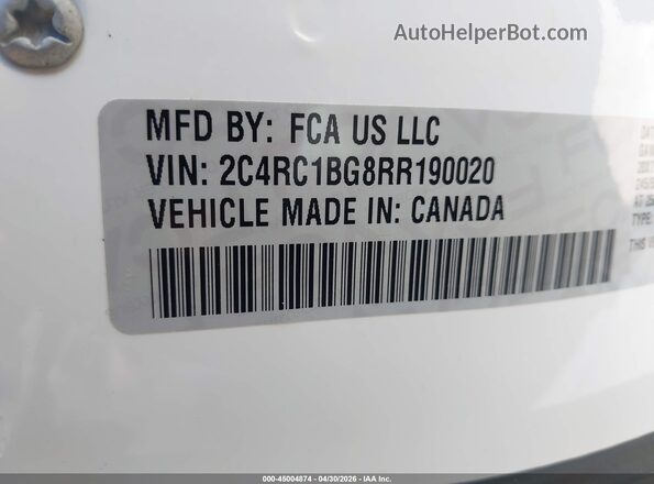 2C4RC1BG8RR190020 2024 CHRYSLER PACIFICA White ძრავის განყოფილების ხედი