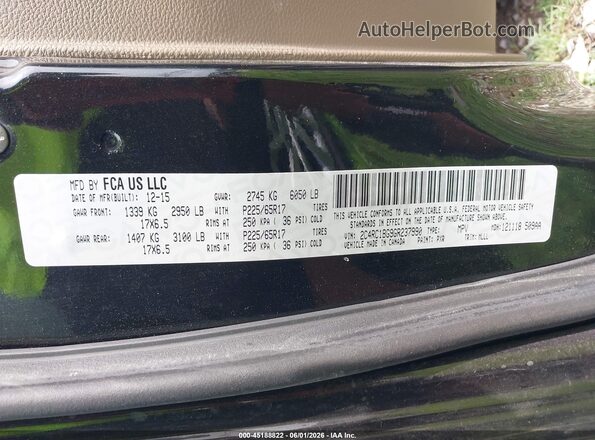 2C4RC1BG9GR237990 2016 CHRYSLER TOWN & COUNTRY Black Vista del compartimento del motor
