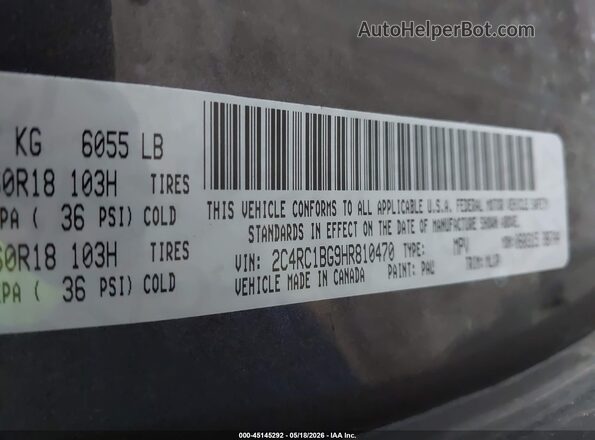 2C4RC1BG9HR810470 2017 CHRYSLER PACIFICA Gray 