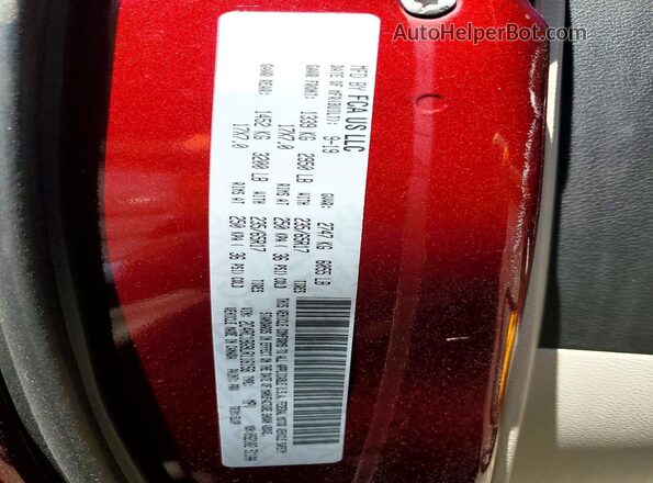2C4RC1BG9LR116158 2020 CHRYSLER PACIFICA Burgundy VIN კოდის სტიკერის ხედი