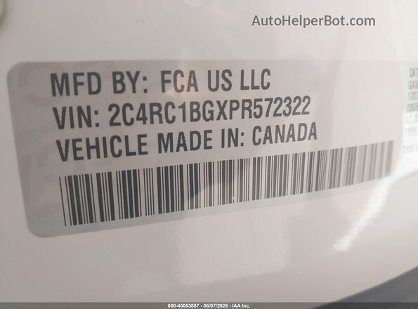 2C4RC1BGXPR572322 2023 CHRYSLER PACIFICA White 