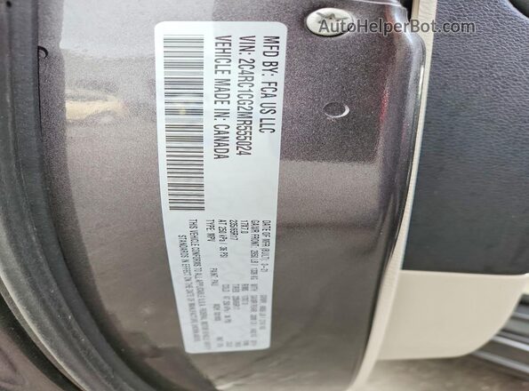 2C4RC1CG2MR555024 2021 CHRYSLER VOYAGER Gray Widok naklejki z numerem VIN