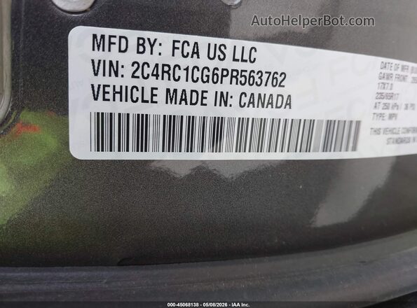 2C4RC1CG6PR563762 2023 CHRYSLER VOYAGER Gray 