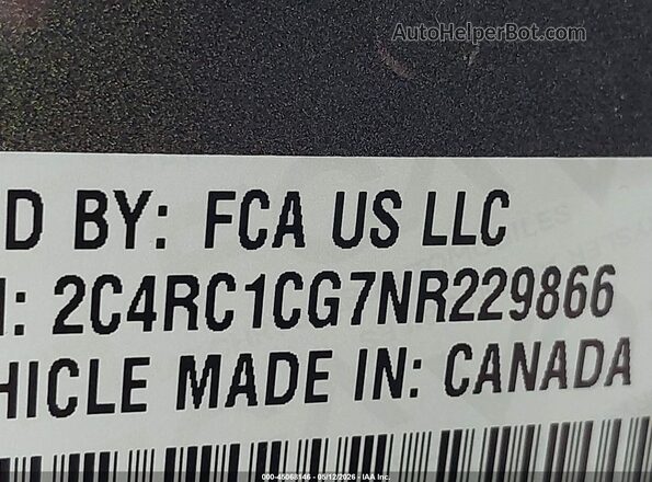 2C4RC1CG7NR229866 2022 CHRYSLER VOYAGER Gray Vista del compartimento del motor