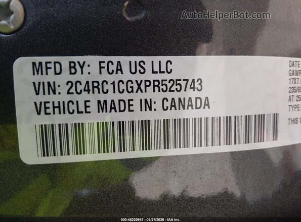 2C4RC1CGXPR525743 2023 CHRYSLER VOYAGER Gray Widok komory silnika
